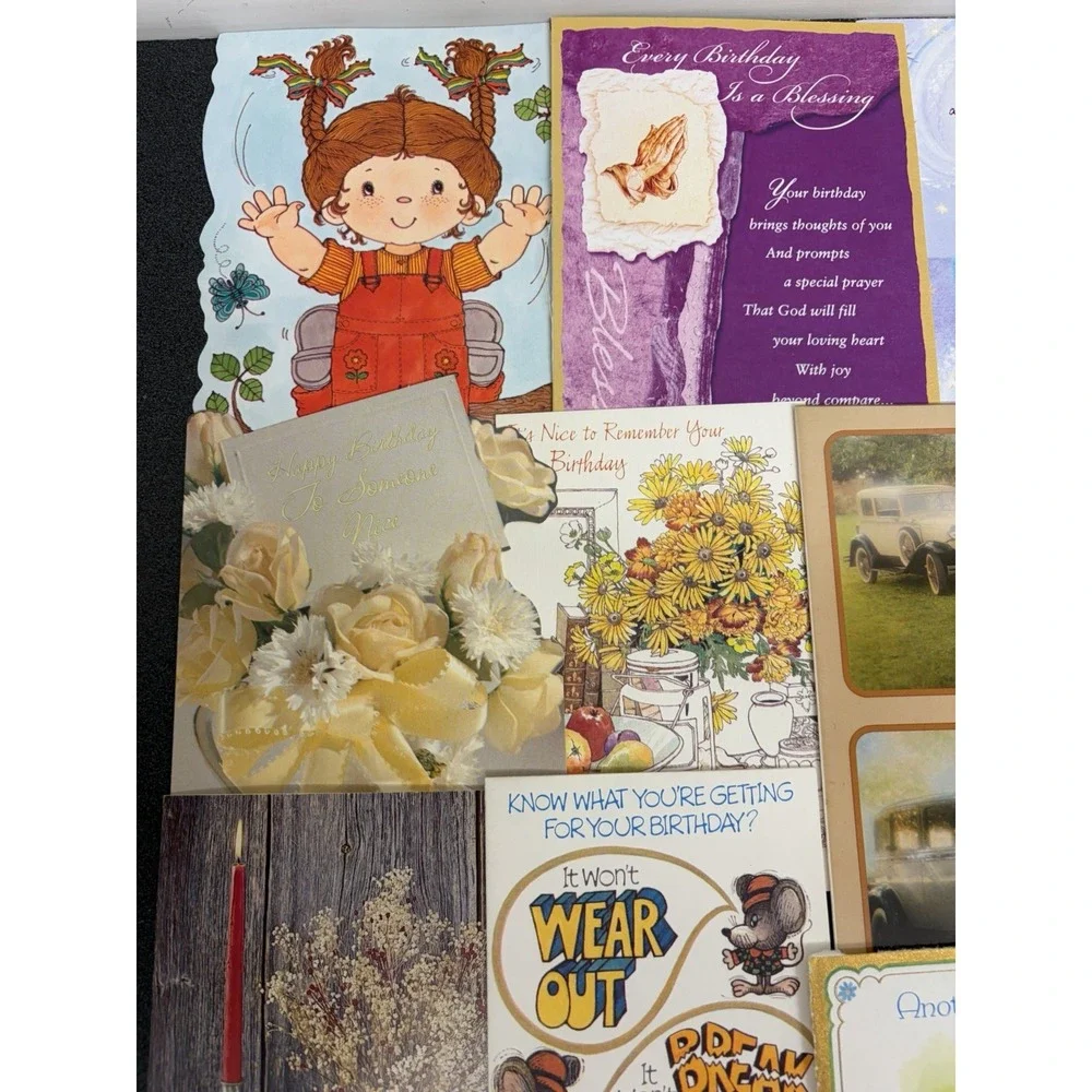 Vintage Birthday Cards Some Fronts ONLY Scrapbooking Crafts Decoupage Lot of 50+
